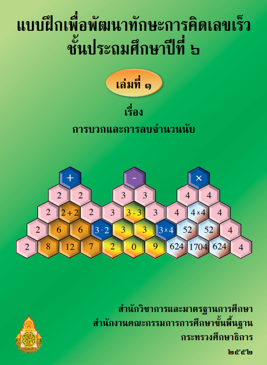 แบบฝึกคิดเลขเร็ว ชั้นประถมศึกษาปีที่ 6 - สถานีครูดอทคอม